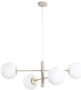 Závesné svietidlo Florence, 4x biele sklenené tienidlo, be/g