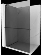 Mexen Kioto+ L sprchová stena s poličkou Walk-in 70 x 200 cm, grafitová, čierna - 800-070-123-70-40