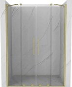 Mexen Velar Duo, posuvné dvere do otvoru 160x200 cm, 8mm číre sklo, zlatá matná, 871-160-000-02-55