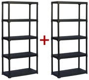 Plastový regál TEMPO 1+1 ZADARMO, 1760 x 800 x 400 mm, 5 políc