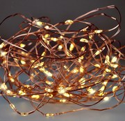 Vianočná medená reťaz - 100 mini LED - teplá biela