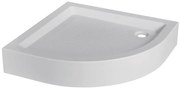 Invena Invena, štvrťkruhová vanička 80X80x16 cm bez sifónu, biela, INV-AK-80-083-P