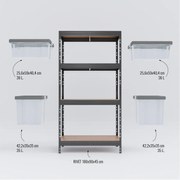 Régal RIVET PACK 180x90x45cm s plastovými úložnými boxami ECO 35 l a 36 l