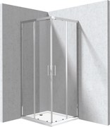 Deante Obdĺžnikový sprchový kút Funkia Evo 80x90 cm - KYCP0089P, chróm + sprchová vanička biela