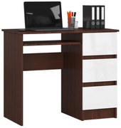 PC stolík Benicio (wenge + biela) (P). Akcia -42%. Vlastná spoľahlivá doprava až k Vám domov. 1069030
