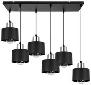 Závesné svietidlo Panta, 6x čierne kovové tienidlo, ch