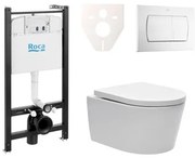 Cenovo zvýhodnený závesný WC set Roca do ľahkých stien / predstenová montáž + WC SAT Brevis SIKORSW1