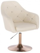 LuxuryForm DESIGN Kreslo ROMA na zlatom tanieri - krémové