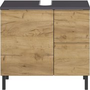 Tmavosivá skrinka pod umývadlo v dekore duba 60x56 cm Salinas - Germania