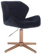 LuxuryForm DESIGN Stolička MILANO VELUR na zlatom kríži - čierna