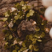 DECOLED LED světelný řetěz na baterie, 10 teple bílých diod, 1,8 m, kovové listy