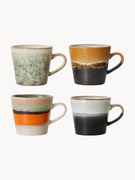 Ručne vyrobené hrnčeky's reaktívnou glazúrou 70's, 4 ks