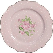 Ružový dezertný tanier s ružičkami Sweet Roses I - Ø 20*2 cm
