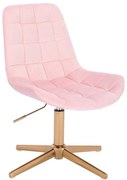 LuxuryForm DESIGN Stolička PARIS VELUR na zlatom kríži - svetlo ružová