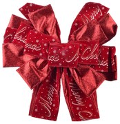 Vánoční dekorativní mašle Santa Lila 32x130 cm červená s nápisem Merry Christmas