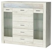 Vitrína Indie 08 (s LED osvetlením) (craft biely). Vlastná spoľahlivá doprava až k Vám domov. 1057774