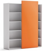 PLAN Skriňa vysoká otvorená BLOCK White, 1600 x 400 x 1748, oranžová