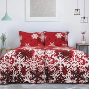 Flanelové posteľné obliečky ČERVENÁ ZIMNÁ ROZPRÁVKA