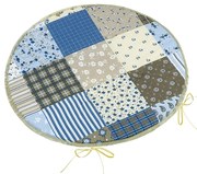 Bellatex Sedák Adéla kulatý hladký Patchwork modrá40 x 40 cm