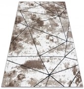 Koberec COZY Polygons, geometrický - hnedý