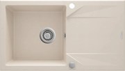 Deante Evora, granitový drez na dosku 780x440x193 mm, 3,5" + priestorovo úsporný sifón, 1-komorový, béžová, ZQJ_5113