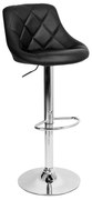 Barová stolička, čierna ekokoža/chrómová, MARID NEW