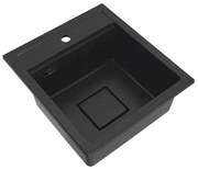Gamma Quadro 4550, 1-komorový granitový drez 450x495x220 mm, čierna škvrnitá, GMA-ZLE000218