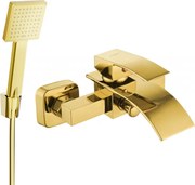 Mexen Aries R45 vaňová batéria so sprchovacím setom, zlatá - 74483R45-50