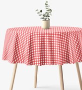 Goldea okrúhly teflónový obrus - červené kocky Ø 100 cm