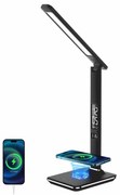 Immax 08965L-LED Stmievateľná lampa s bezdr. nabíjaním KINGFISHER 8,5W/230V čierna