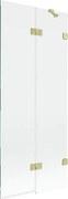 Mexen Lunar, 2-krídlová vaňová zástena pravá 80 x 150 cm, číre sklo, zlatá matná, 897-080-100-55-00-P