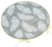 Bellatex Sedák Adéla kulatý hladký Pírka šedá , 40x 40 cm