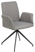 Sivé čalúnené jedálenské kreslo s podrúčkami Naya – Actona