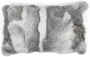 Vankúš z králičie kože Rabbi šedá mix - 50*30*10cm