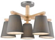 Prisadený luster ELLIE 5xE27/60W/230V šedá