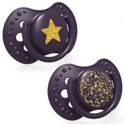 Lovi Silikónové dynamické cumlíky 3-6m, Stardust - fialové