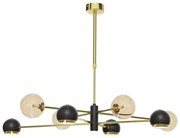 Jupiter 1972 - Luster na tyči MOKA 4xGU10/10W/230V + 4xG9/10W/230V zlatá/čierna/béžová
