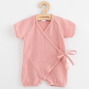Dojčenský letný mušelínový overal New Baby pink, vel. 68 (4-6m)