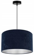 Závesné svietidlo Mediolan, 1x modré/chrómové textilné tienidlo