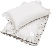 Junior obliečky s volánikmi svetlo šedá 100x135cm