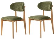Súprava jedálenských stoličiek Lionte Green and Light Oak, 2 ks