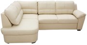 Kožená rohová sedacia súprava MALAGA, Ľavá, krémová