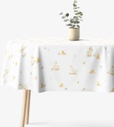 Goldea veľkonočný oválny obrus 100% bavlnené plátno - kačice 120 x 160 cm