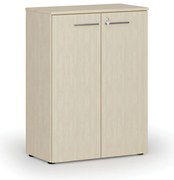 Kancelárska skriňa s dverami PRIMO WOOD, 800 x 420 x 1087 mm, breza
