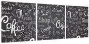 Obraz - Coffee (s hodinami) (90x30 cm)