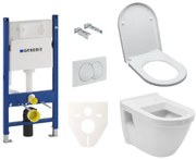 Závesný set WC VitrA Integra vč. sedátka + modul Geberit Duofix s tlačidlom Delta 20 biele SIKOGES5V0