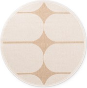 Kusový koberec Duet Bowen 106245 Beige/White kruh - na von aj na doma, 160x160 (priemer) kruh, béžová, chodba / predsieň, NORTHRUGS