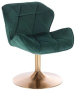LuxuryForm DESIGN Stolička MILANO VELUR na zlatom tanieri - zelená