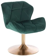 LuxuryForm DESIGN Stolička MILANO VELUR na zlatom tanieri - zelená