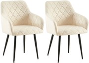 Set 2 jedálenských stoličiek Monett B - zamat, čierny rám - krémová